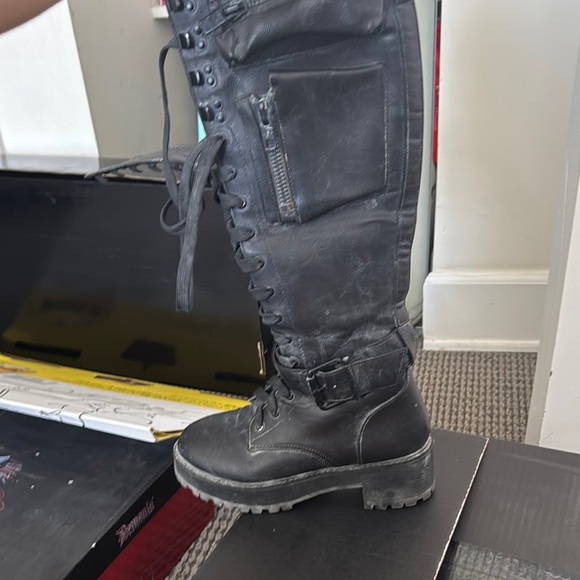 Dolls Kill Black Combat Boots - Picture 3 of 3